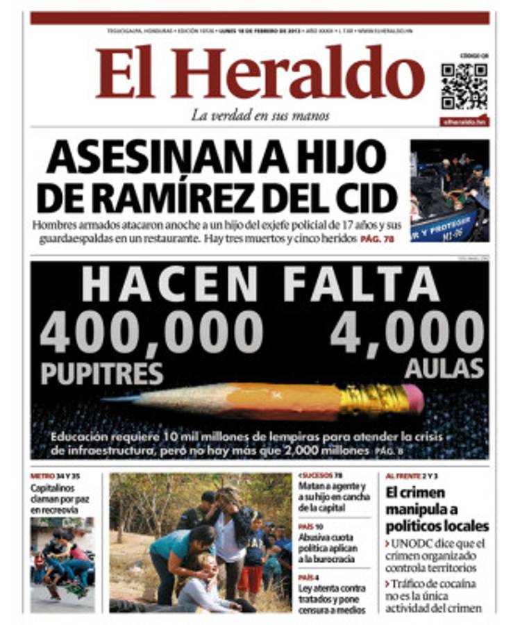 Le recuerdan al gobierno de Honduras que niños no tienen dónde sentarse