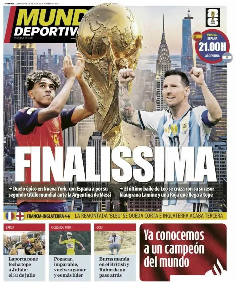 Lo que dicen los medios previo a la final del Mundial 2026 entre España y Argentina