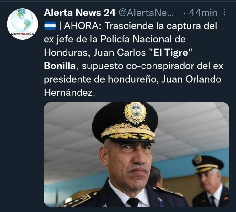 Así informa el mundo la captura del exdirector policial ‘El Tigre’ Bonilla