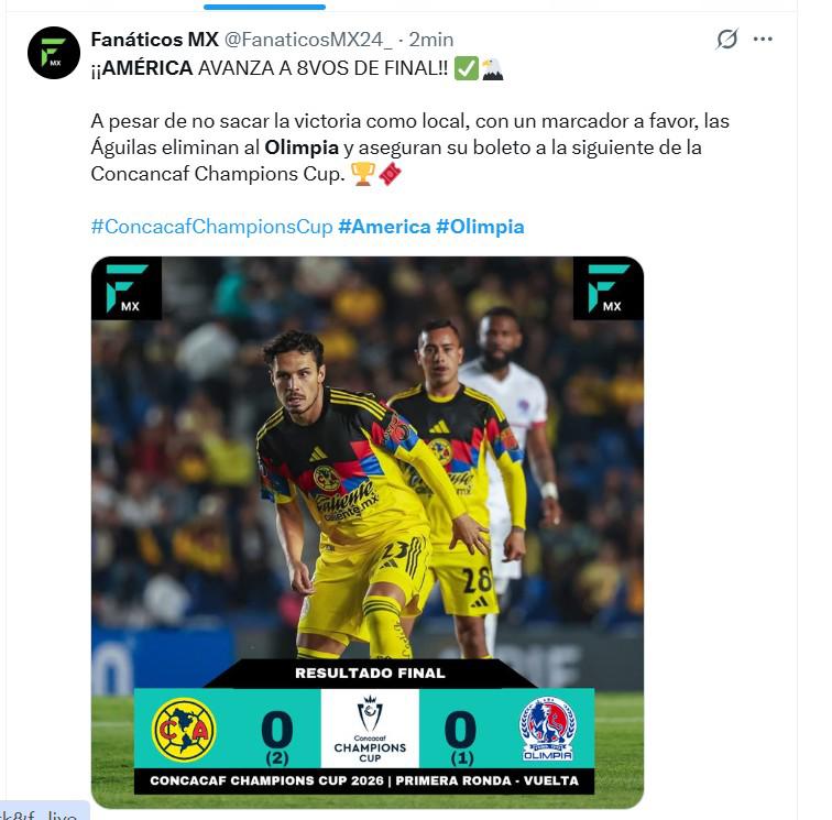 De panzazo: Lo que dicen los medios de México luego de que América eliminara a Olimpia