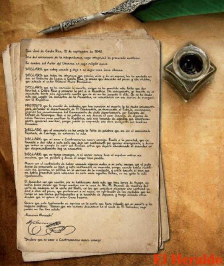 Testamento del General Francisco Morazán