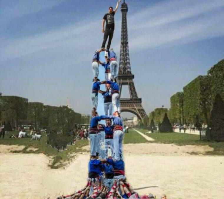 Los 'photoshops' más divertidos del hombre que intentó tomarse una foto tocando la Torre Eiffel