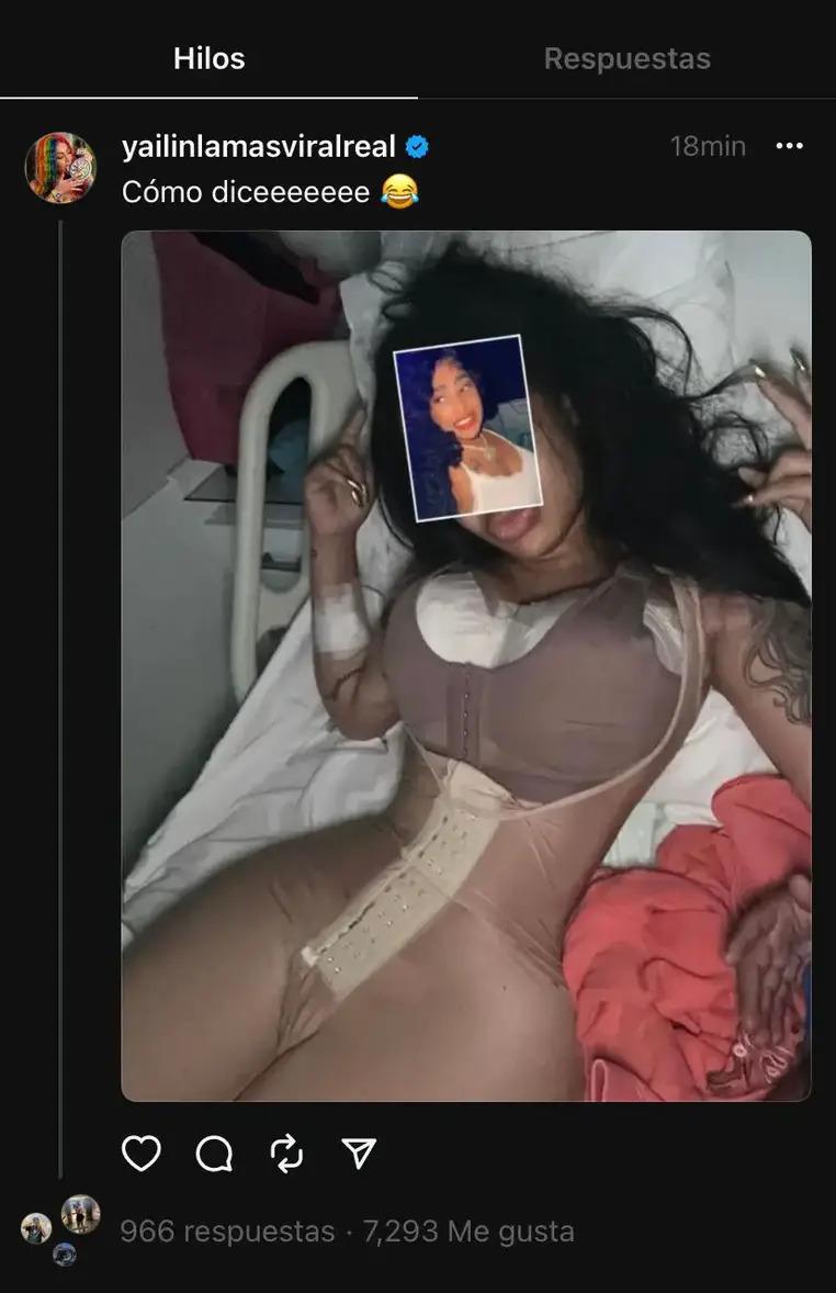 Esta fue la fotografía que Yailin compartió.