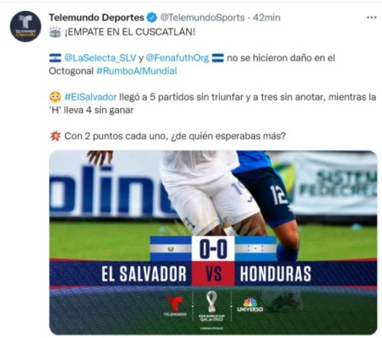 Prensa internacional resalta empate entre Honduras y El Salvador en el Cuscatlán