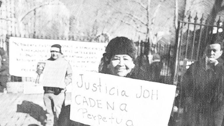 Con pancartas, hondureños pidieron “cadena perpetua” para JOH en NY