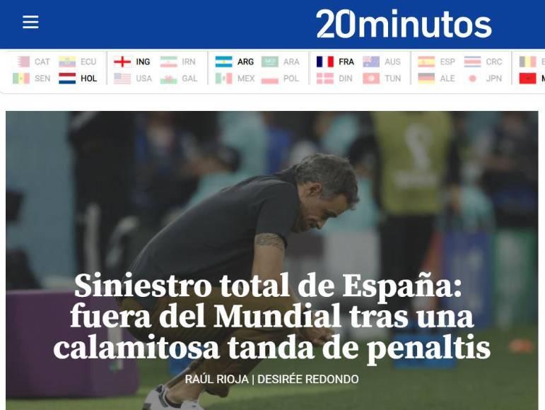 Decepción: prensa española critica fuertemente a Luis Enrique tras eliminación de La Roja