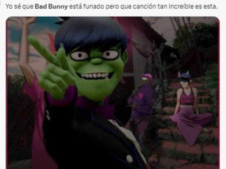 Los memes que dejó la colaboración de Bad Bunny y Gorillaz