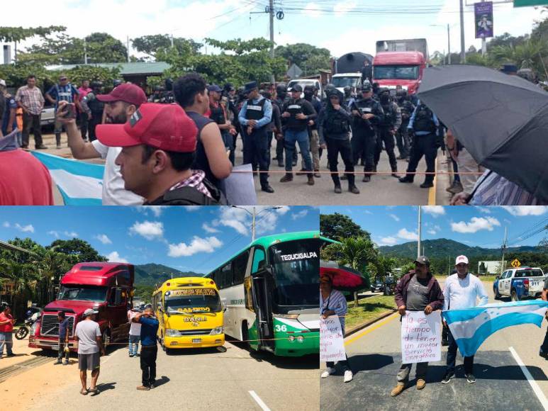 “¡Ya basta de tantos apagones!”: Así fue la toma de carretera en Campamento, Olancho