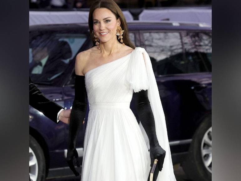 Con un vestido repetido, Kate Middleton luce espectacular look en los premios BAFTA