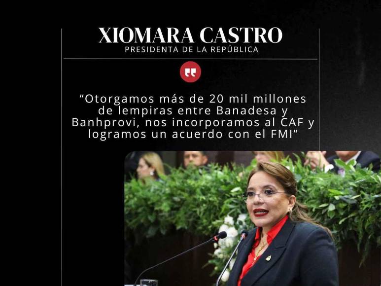 Frases de Xiomara Castro en su informe anual durante tercera legislatura del CN