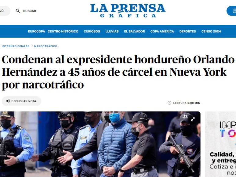Así informaron medios de comunicación internacionales la sentencia de JOH