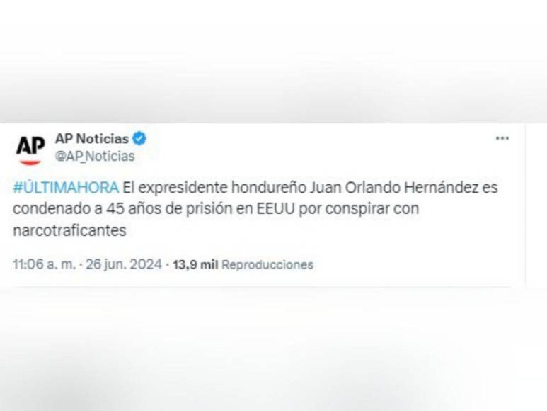 Así informaron medios de comunicación internacionales la sentencia de JOH