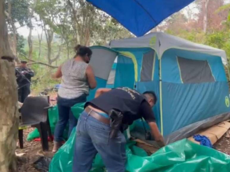 Así era el campamento de la Pandilla 18 en El Merendón; tenían indumentaria policial