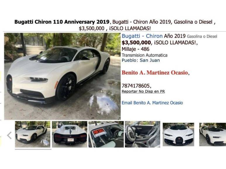 Así es el lujoso Bugatti que Bad Bunny estaría vendiendo para promocionar su nuevo tema