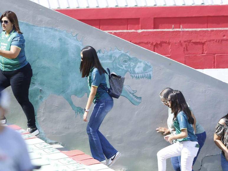 Bellas aficionadas verdolagas presentes en el clásico entre Marathón y Real España