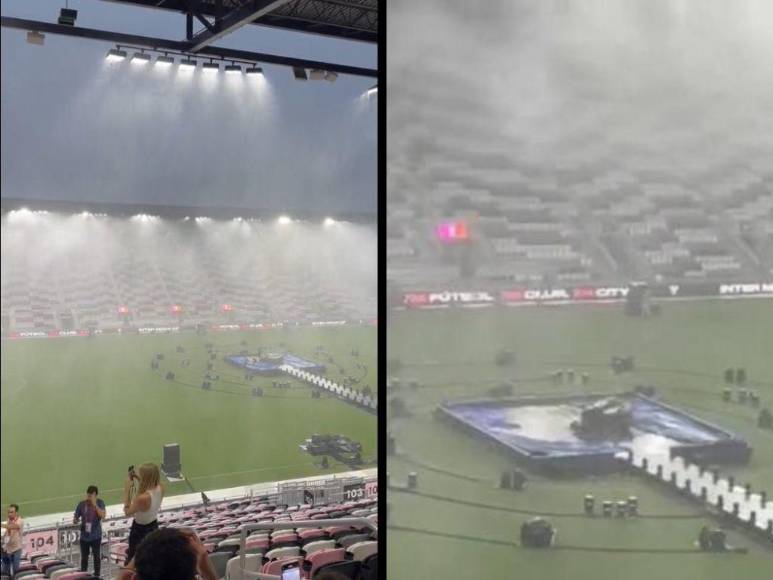 Retrasada por fuerte lluvia y locura de aficionados: así se vive la presentación de Messi en Inter Miami