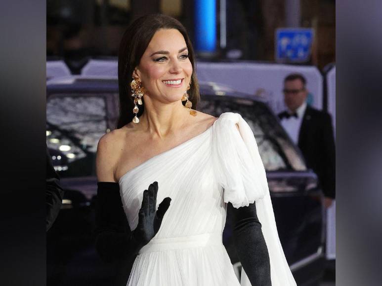Con un vestido repetido, Kate Middleton luce espectacular look en los premios BAFTA