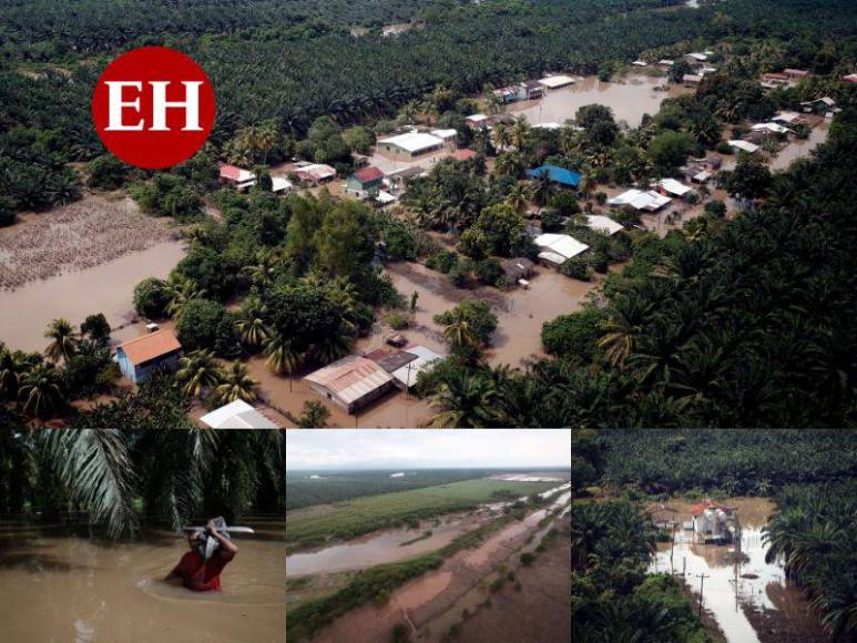 Inundada, destruida y con hambre: Choloma queda sumergida bajo agua, entre lodo y escombros