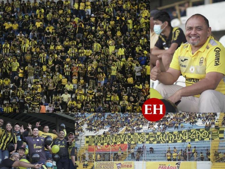 Incondicional apoyo de la barra aurinegra llena de euforia el Estadio Morazán