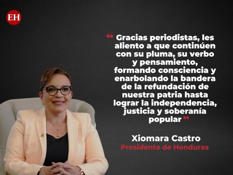 Xiomara Castro y sus frases destacadas en la entrega de Premios periodísticos “Mártires de la Resistencia”
