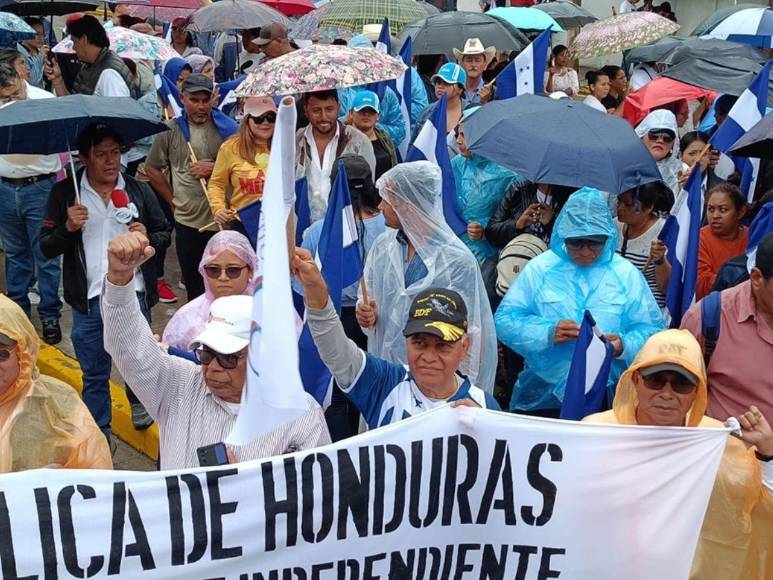Bajo la lluvia, “Ejército Ciudadano de Paz” marcha contra el Foro de Sao Paulo