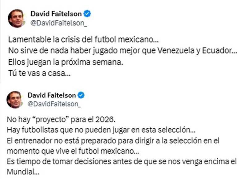 David Faitelson se pelea con compañera de TUDN por la Selección de México: “Son inútiles”