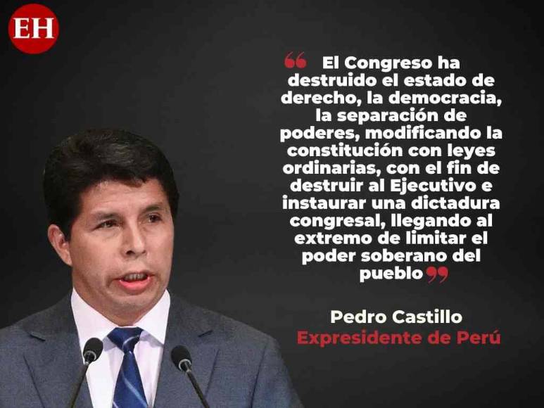 Frases de Pedro Castillo al anunciar disolución del Congreso Nacional y declarar estado de excepción en Perú