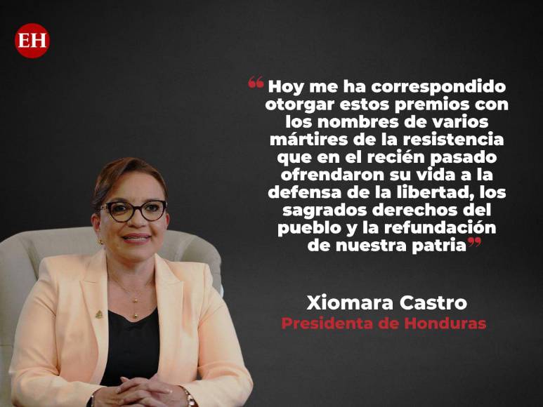 Xiomara Castro y sus frases destacadas en la entrega de Premios periodísticos “Mártires de la Resistencia”