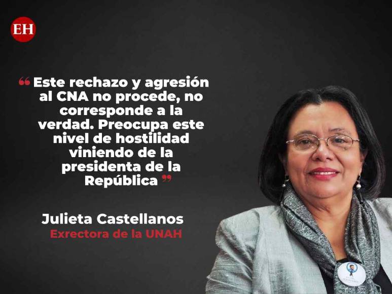 Las frases de Julieta Castellanos respaldando al CNA ante cuestionamientos desde el gobierno