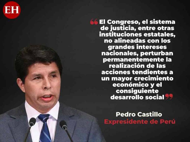 Frases de Pedro Castillo al anunciar disolución del Congreso Nacional y declarar estado de excepción en Perú