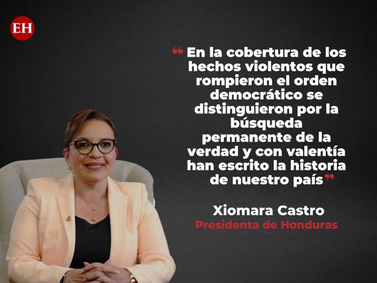 Xiomara Castro y sus frases destacadas en la entrega de Premios periodísticos “Mártires de la Resistencia”