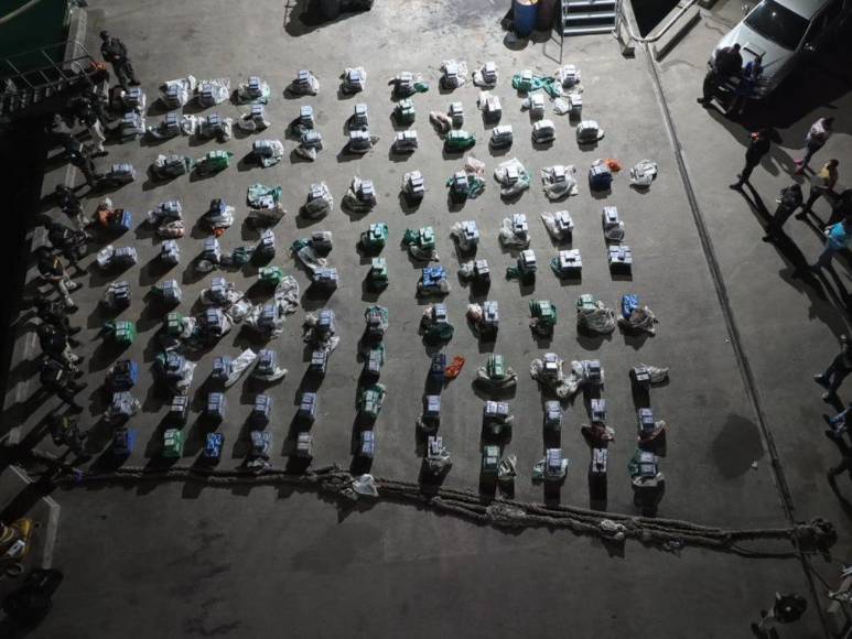 Así fue el decomiso de droga procedente de Sudamérica en Gracias a Dios