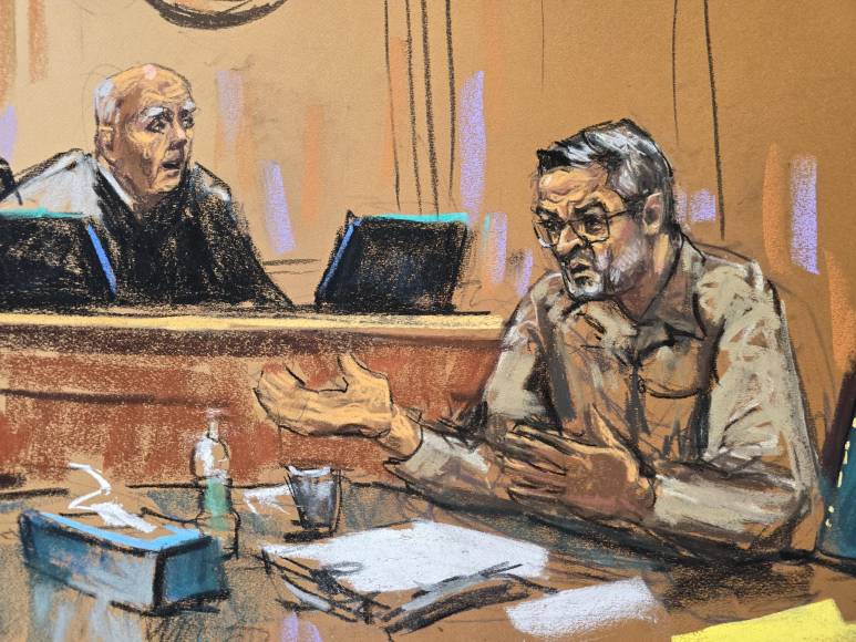 El rostro de JOH mientras escuchaba al juez Castel en la condena