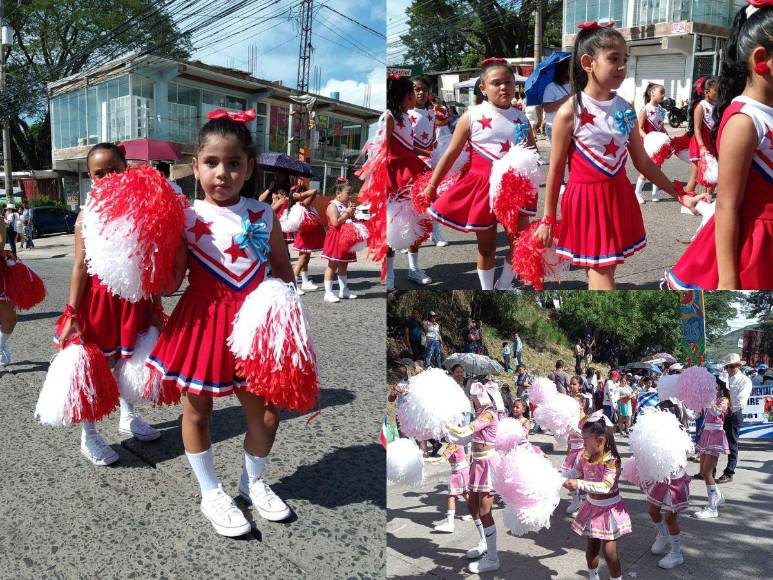 Dinámicas y bellas pomponeras de las escuelas alegran los desfiles patrios en la capital