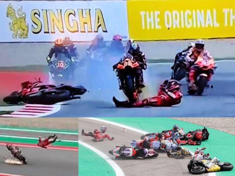 Salió volando de la moto y fue atropellado: las impactantes imágenes de Pecco Bagnai tras escalofriante caída