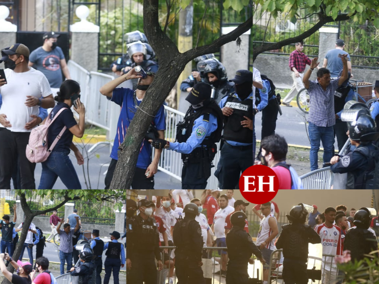 Fuertes medidas de seguridad se viven afuera del Morazán