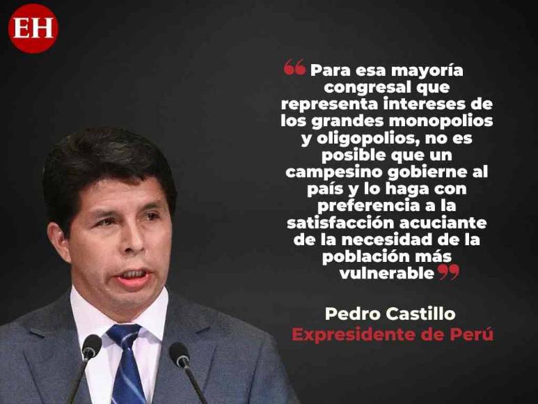 Frases de Pedro Castillo al anunciar disolución del Congreso Nacional y declarar estado de excepción en Perú