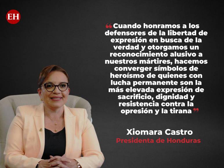 Xiomara Castro y sus frases destacadas en la entrega de Premios periodísticos “Mártires de la Resistencia”