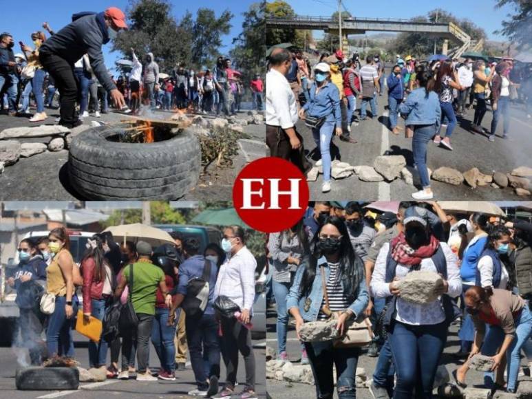 Maestros bloquean calles tras suspensión del proceso de nombramiento docente (Fotos)