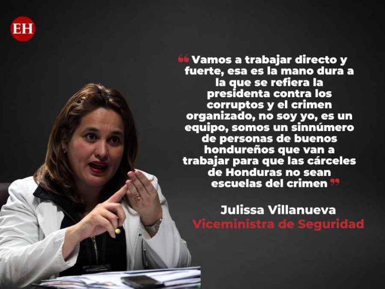 Las frases destacadas de Julissa Villanueva durante la presentación de medidas para intervenir las cárceles en Honduras