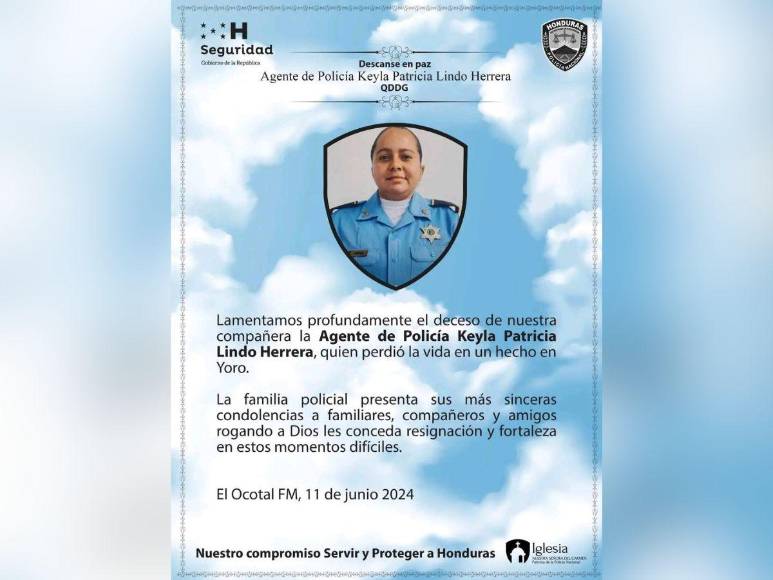 Así era Keyla Lindo, policía que murió en accidente en Yoro; buscan al responsable
