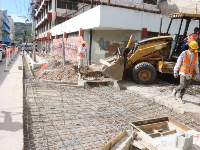 Así lucen los avances en la avenida Cervantes en el centro de Tegucigalpa
