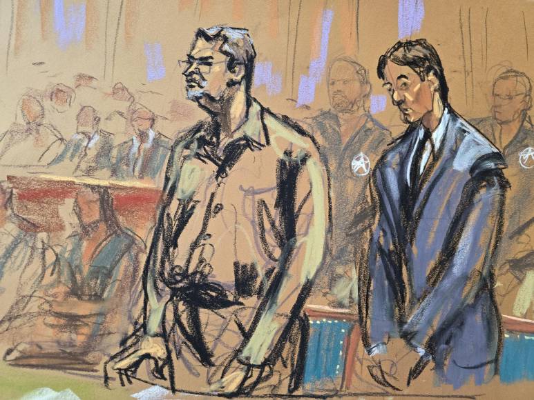 Las primeras imágenes de Juan Orlando durante la lectura de su sentencia