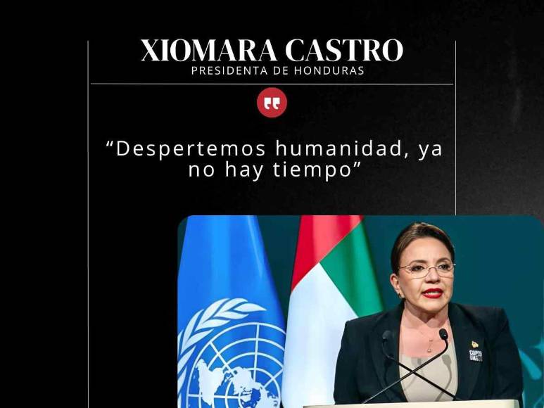 Las 10 frases de Xiomara Castro durante Cumbre del Clima COP28