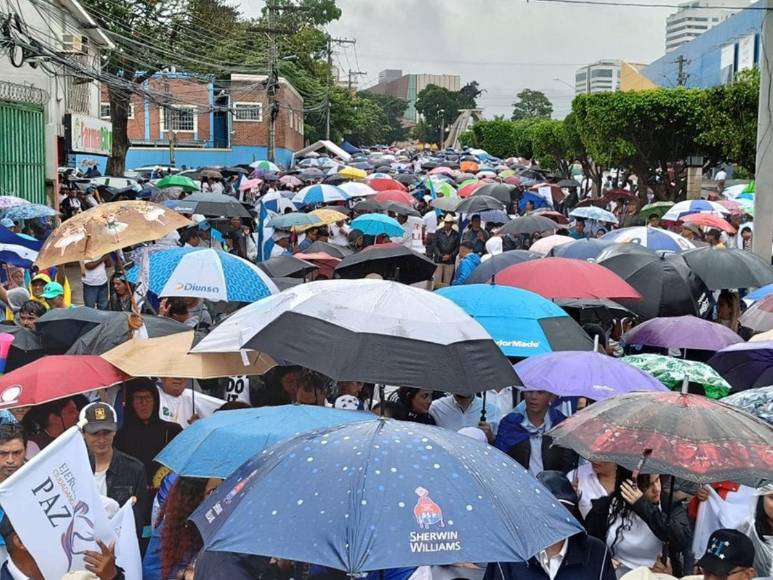 Bajo la lluvia, “Ejército Ciudadano de Paz” marcha contra el Foro de Sao Paulo