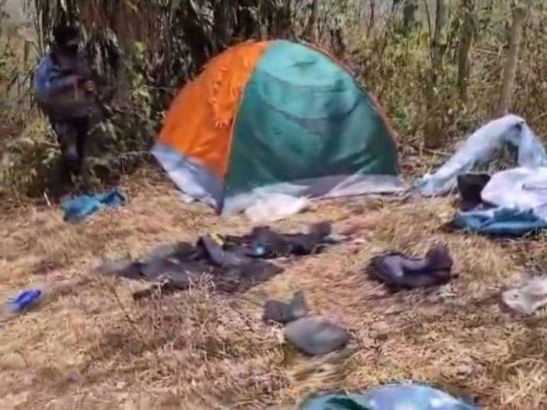 Así era el campamento de la Pandilla 18 en El Merendón; tenían indumentaria policial