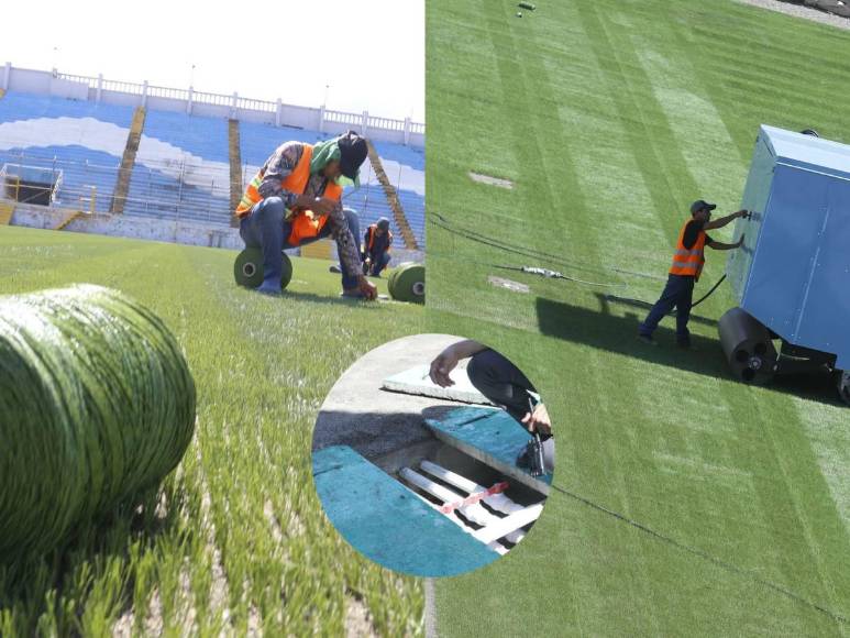 ¡Belleza! Proyecto de la grama del estadio Morazán avanza a un 65%