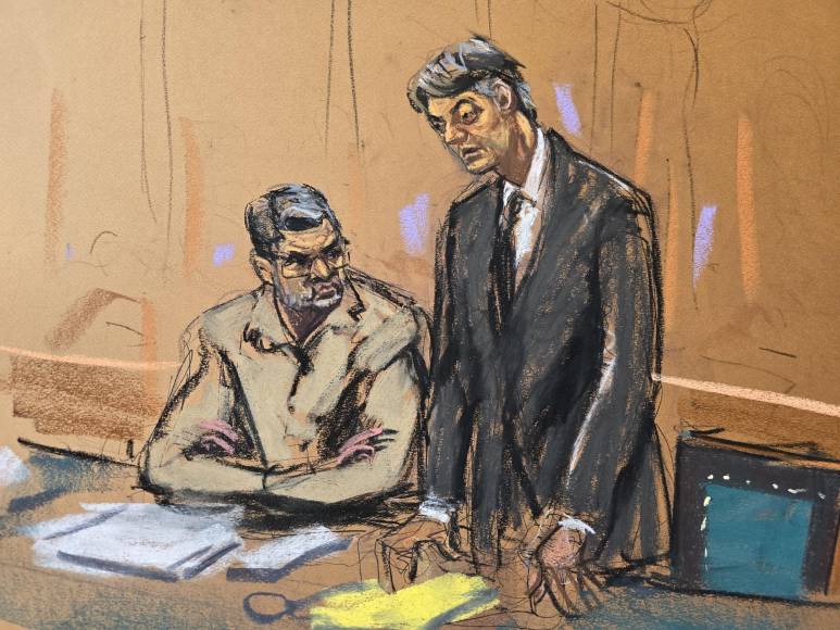 Las primeras imágenes de Juan Orlando durante la lectura de su sentencia