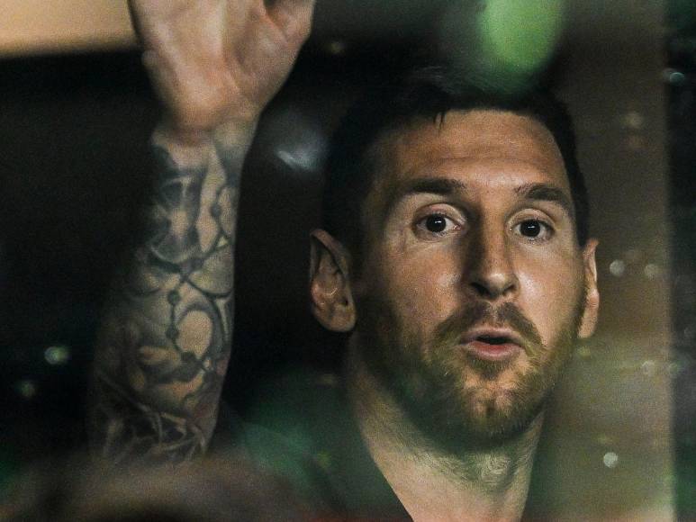 El sufrimiento de Messi en la grada durante la derrota del Inter ante el Houston Dynamo