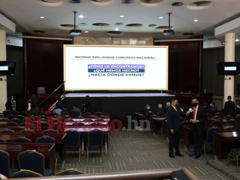 FOTOS: Con ausencia de bancadas presentaron “Informe de los 100 días” de gestión del Congreso Nacional